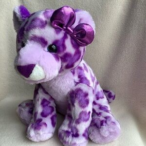 Aurora World Girlz Nation Purple Plush Leopard Stuffed Animal 2016 Toy READ